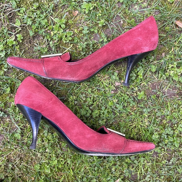 Prada Suede Heels - size 37 1/2 - Picture 2 of 8